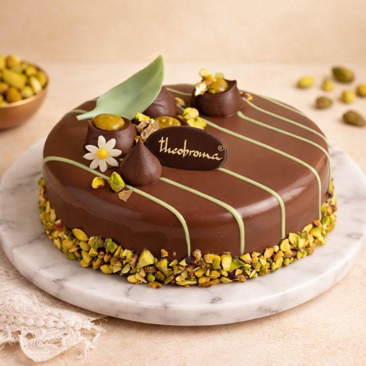 Pistachio praline cake promoted in a repeat-order campaign sent to a bakery's customer